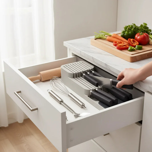 Drawer Knife Storage Box | In-Drawer Knife Organizer & Cutlery Holder for Kitchen