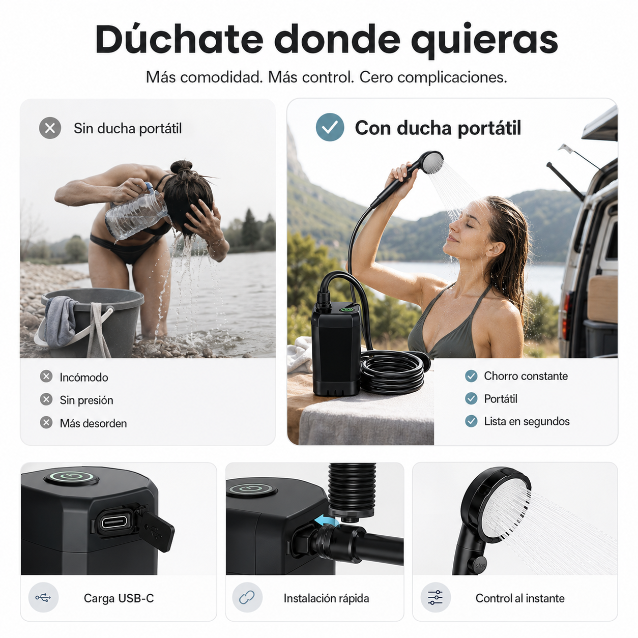 Ducha Portátil Recargable
