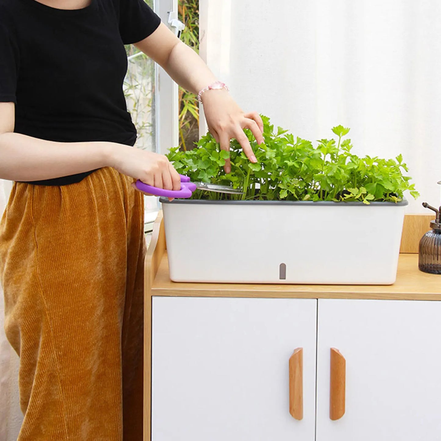 Self-Watering Planter Pots with Handy Water Level Indicator Gift for Friends Families Neighbors