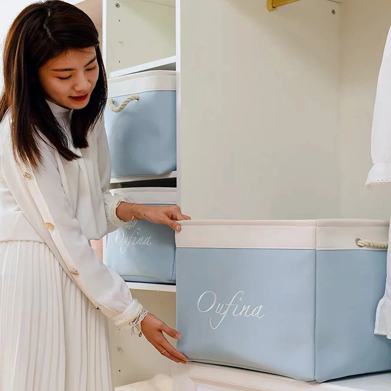 Cloth Storage Baskets Laundry Hamper Foldable Kids Toy Storage Box Home Organizer Quilt Dirty Clothes Toy Basket with Lid